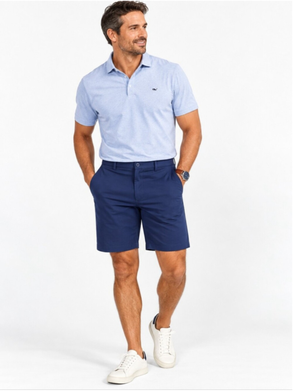 Vineyard Vines Men’s On The Go Shorts Size 36 Navy Blue 9" Performance Stretch